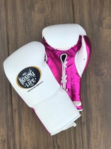 No Boxing No Life - Gants de boxe MMA en cuir véritable personnalisables, antidérapants avec sangle de poignet réglable - Argent - Product Image 3