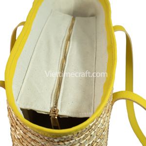 Viettimecraft, Bolso de Paja Tejido a Mano Sostenible de Japón, Color y Tamaño Personalizables, Dos Tamaños, Para Todas las Temporadas, Artesanía Vietnamita, Venta al Por Mayor - Product Image 5
