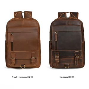 Distressed Genuine Leather Laptop <b>Backpack</b> <b>Waterproof</b> Anti-Theft Travel Rucksack Rugged Leather Bag LBP-0411 - Product Image 2