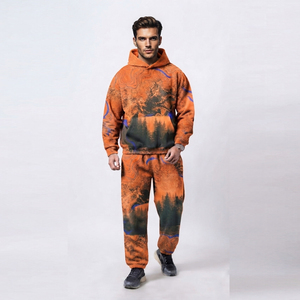 Survêtement à capuche pour homme, entièrement imprimé par sublimation, en polaire décontracté pour l'hiver, avec poches latérales et taille élastique - Product Image 6