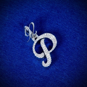 Iced Out VVS Moissanite <b>Initial</b> Letter P <b>Pendant</b> with Number Clasp 925 Sterling <b>Silver</b> Hip Hop Custom Jewelry Gift - Product Image 5