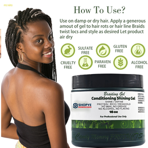 Gel Coiffant Herbal Fixation Forte Riche en Protéines 16oz – Sans Résidus, Brillance Intense, Définit et Sublime les Tresses – Offre Spéciale - Product Image 5
