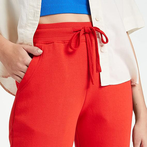 กระเป๋ากระดาษกางเกงจ็อกเกอร์เอวสูงผู้หญิงเอวสูงเชือกผูกเข็มขัดยางยืดรัดข้อมือทรงเรียวพอดีลำลอง - Product Image 3