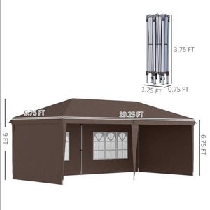 Tenda Pop-up per Feste 10FT X 20FT con 4 Pareti Laterali, Colore Caffè - Product Image 6