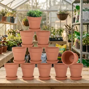 Pot de fleurs en terre cuite moderne, léger, écologique, biodégradable, de haute qualité, avec trou de drainage, mini pot de jardin en argile de 6,2 cm - Product Image 3