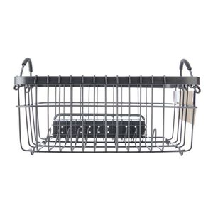 Égouttoir à vaisselle en métal avec panier, gris antique - Product Image 5