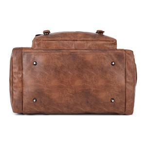 Sac de voyage multifonctionnel sur mesure avec fermeture éclair large, en cuir de luxe durable, de haute qualité, vintage et tactique - Product Image 4