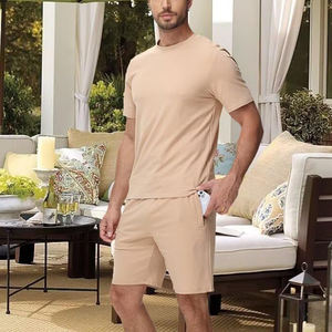 Ensemble de jogging pour homme, t-shirt à manches courtes décontracté d'été, dernière tendance, avec deux poches latérales, ensemble de survêtement confortable - Product Image 6