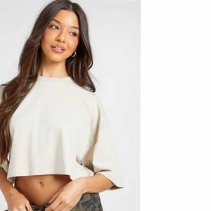 Women's Knitted Crop <b>Top</b> <b>Cap</b> <b>Sleeve</b> O-Neck Solid Color Loose Fit Casual All Seasons Wear - Product Image 6