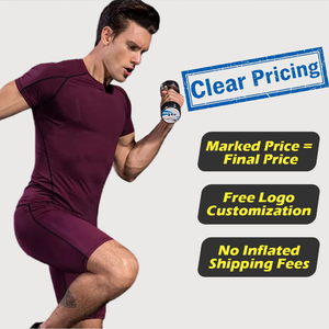 Custom Logo Manufacturer High Quality <b>Black</b> Regular Fit Men's <b>Compression</b> Gym T-<b>Shirt</b> Quick Dry Fitness Sports Knitted Organic - Product Image 4