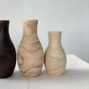 Jarrones Graduados Ligeros de Madera Natural, Tres Acabados, Diseño Rústico Moderno para el Día de la Madre, Decoración para el Hogar y Restaurantes, MULTI CRAFT - Product Image 4