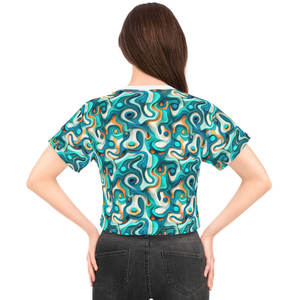 Camisetas Cortas de Verano Vintage para Mujer, Mangas Cortas, Diseño Estampado, 100% Algodón, Ecológicas, Anti-UV, Transpirables, Tallas Grandes - Product Image 2