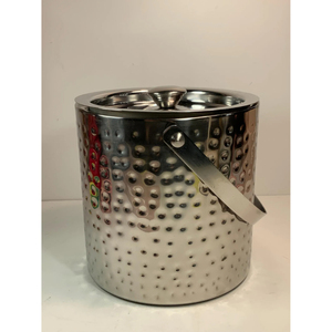 Modern Silver Double Wall Stainless Steel Ice <b>Bucket</b> <b>with</b> <b>Lid</b> and Handle Metal Wine Chiller for Bar Party Outdoor Picnic Usage - Product Image 1