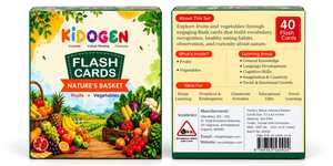 KiDOGEN - Juego Educativo de Tarjetas de Memoria de Frutas y Verduras, 40 Piezas, de Cartón, para el Aprendizaje Cognitivo de Niños - Product Image 1