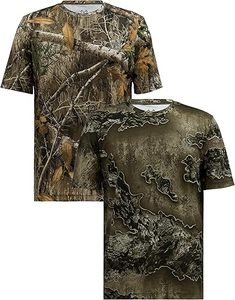 Camisa de Caza de Manga Corta Unisex, Camuflaje, Transpirable, Antibacteriana, de Secado Rápido, Mezcla de Algodón, con Logotipo Frontal, para Verano - Product Image 1