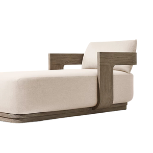 Chaise longue de jardin en teck massif de style moderne et contemporain, chaise longue d'extérieur, chaise longue de piscine, lit de soleil de luxe, mobilier de jardin - Product Image 3