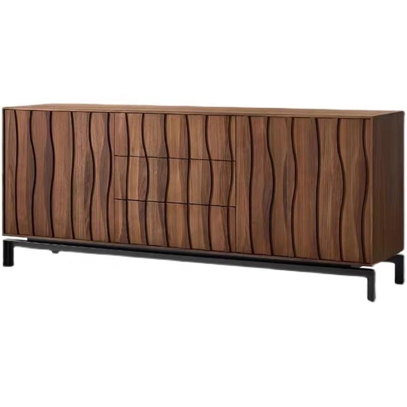 SWT 2025 Living Room Cabinet - Solid Wood, Stripe Design