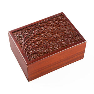 Wood Pet Cremation Urn Floral Embossed <b>Memorial</b> <b>Box</b> for Dogs Funeral Supplies - Product Image 5