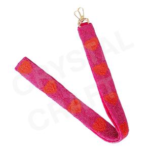 สายสะพายกระเป๋าถือแบบถักลูกปัดลายวินเทจ ยี่ห้อ CRYSTAL CRAFT  รักษ์โลก ประดับดาว สีส้ม เหลือง แดง พร้อมตะขอเกี่ยว - Product Image 2