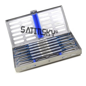 Instrumental de injerto óseo para implantes dentales, elevador de senos, raspador, osteótomo cóncavo, juego de 13 instrumentos dentales de implantes de acero inoxidable - Product Image 3
