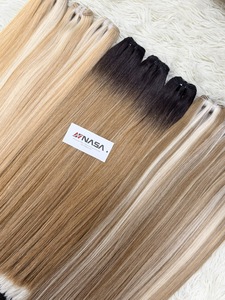 Virgin Human Hair Extensions Super Double Drawn Dyed <b>Machine</b> Double Weft Bulk <b>Micro</b>-Link Vietnamese Hair - Product Image 5