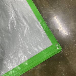 Best Quality 270gr/m2 Custom Logo Woven Coated PE Tarpaulin Sheets Green/Silver Heavy Duty Vietnam Manufacturer Plastic Sheets - Product Image 3