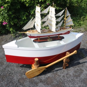 MESA DE BARCO con remo y vidrio en la parte superior - Muebles de madera para ideas de decoración náutica - Product Image 6