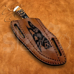 Custom Engraved Wolf <b>Handle</b> D2 Steel Drop Point Hunting <b>Knife</b> Fixed Blade Outdoor EDC <b>Knife</b> with Thumb Knob, Ideal Gift - Product Image 6
