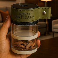 Brûleur à Bakhoor en bois strié poli de luxe |   Brûleur d'encens Oud moderne |   Diffuseur de bakhour arabe artisanal multifonctionnel pour la maison