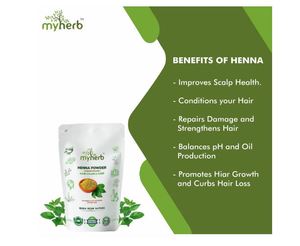 Poudre de Henna Pure Naturelle 100% Biologique MYHERB (Lawsonia Inermis) 227 g/0,5 lb Formule Ayurvédique pour Masque Capillaire - Product Image 4