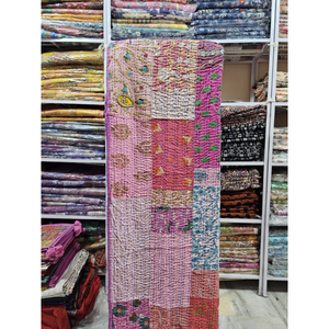 Kantha Patchwork Kantha kambhadiya ผ้าควิลท์ผ้าไหมคุณภาพสูงทนทาน60x90ผ้าปูที่นอนดีไซน์ศิลปะไม่เหมือนใครสำหรับฤดูหนาว - Product Image 6