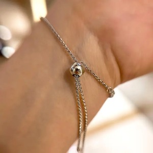 Pulsera de Tenis con Diseño Moderno, Plata de Ley 925, Baño de Oro Blanco, Moissanita Tallada Brillante, 220 mm, para Mujer - Product Image 3