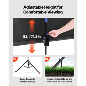 Schermo per Proiettore da 60 Pollici con Angolo di Visione di 160 Gradi, Supporto 4K HD Senza Pieghe Portatile per Proiezione Interna ed Esterna 16:9-Fresnel - Product Image 3