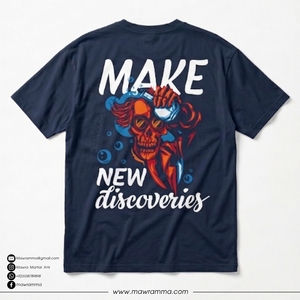Camiseta de Manga Corta para Hombre con Estampado de Calavera Mawra New Discoveries, Corte Holgado, Estilo Vintage Informal, 100% Algodón Jersey, Diseño con Cuello Redondo - Product Image 3