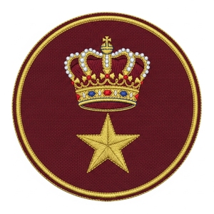 Écusson maçonnique rond en tissu bordeaux, brodé d'une couronne d'étoiles dorée, pour insignes de franc-maçonnerie, vêtements et uniformes d'ordres fraternels - Product Image 4
