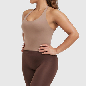 Débardeur court dos nu pour femme, séchage rapide, col halter avec coussinets, idéal pour la gym, le fitness, le yoga, haut sexy pour l'entraînement, gilet à dos ouvert - Product Image 6