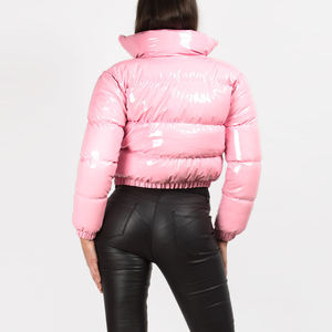 Women's <b>Quilted</b> Thick Lightweight <b>Winter</b> Jacket with Detachable Collar Short Cropped Style 100% Polyester Fabric - Product Image 2