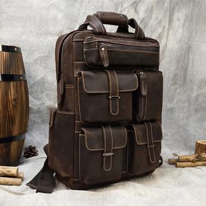<b>Leather</b> <b>Backpack</b> Large Capacity Original Cow Skin <b>Leather</b> <b>Backpacks</b> Functional Casual Packs for <b>Man</b> Cool Design MBF-0273 - Product Image 3