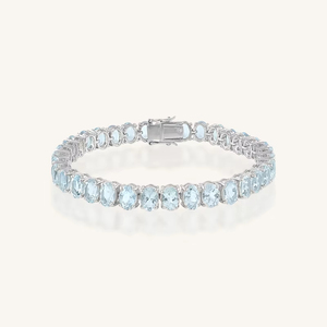 Pulsera de Aguamarina en Plata de Ley 92.5 KLSB-20634 - Product Image 1