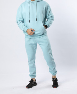 เสื้อฮู้ดผู้ชายสีฟ้าอ่อน แขนยาว สีพื้น ผ้าฟลีซโพลีเอสเตอร์ 100% ระบายอากาศได้ดี ทรงปกติ ใส่ได้ในฤดูหนาว - Product Image 2