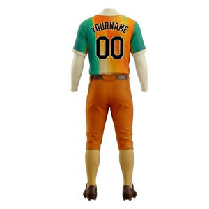 ชุดเบสบอลแบบซับลิเมชั่นสั่งทำพิเศษ เสื้อเจอร์ซีย์ไล่เฉดสีแขนสั้นสำหรับผู้ชาย พร้อมชื่อทีมและหมายเลข ผลิตจากโพลีเอสเตอร์ระบายอากาศได้ดี เหมาะสำหรับการเล่นกีฬา - Product Image 5