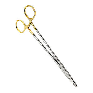 Portaagujas Mayo Hegar de 8 pulgadas con inserciones de carburo de tungsteno, portagujas quirúrgico chapado en oro con cierre fuerte y dentado - Product Image 2