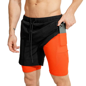 Mens Two <b>Layer</b> Compression Shorts For Running Gym Training And High Performance Workout With Custom Logo - Product Image 4