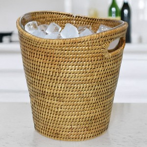 Seau à glace en rotin de luxe, refroidisseur de boissons à prix abordable, refroidisseur de bouteilles, articles de bar pour la maison, l'hôtel et les centres de villégiature - Product Image 1