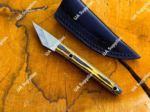 มีดคิริดาชิเหล็กดามัสกัสคุณภาพสูง ใบมีดขนาด 2 นิ้ว ด้ามไม้ ความยาวรวม 15.24 ซม. คมกริบ ใบมีดแบบตายตัว - Product Image 6