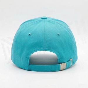 Casquette de baseball turquoise à 6 panneaux, réglable, unisexe, décontractée, couleur unie, tissu sergé, taille adulte - Product Image 2