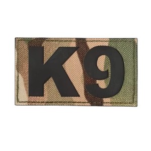 Parche de tela tejida con camuflaje K9, diseño rectangular bordado para coser - Product Image 1