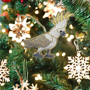 งานฝีมือประดับต้นคริสต์มาสรูปนกค็อกคาทู ปักลูกปัด ดีไซน์หรูหรา คุณภาพสูง สร้างสรรค์อย่างมีเอกลักษณ์ - Product Image 1