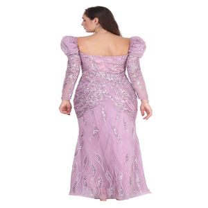 Vestido de Sirena para Mujer con Adornos Hechos a Mano, Escote en V, Largo hasta el Suelo, Lentejuelas Bordadas, Cuentas, Transpirable, para Boda en la Playa, Resort o Eventos - Product Image 2