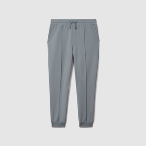 Men's Gray Solid Color Sweatpants <b>Elastic</b> <b>Waist</b> Drawstring Casual <b>Trousers</b> with Side Pockets Midweight Knitted Fabric - Product Image 2